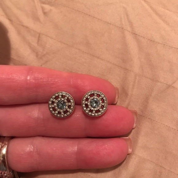 Brighton Jewelry - Silver earrings with blue center stone. NWOT Brighton Jewelry - Silver earrings with blue center stone. NWOT